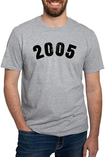 CafePress 2005 Year Vintage T Shirt Men's Semi-Fitted Classic Cotton T-Shirt - Heather Gray