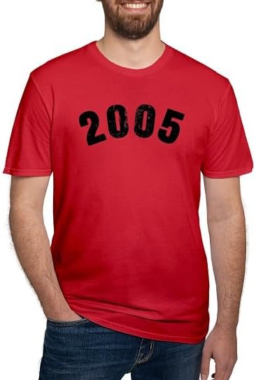 CafePress 2005 Year Vintage T Shirt Men's Semi-Fitted Classic Cotton T-Shirt - Red