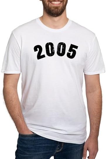 CafePress 2005 Year Vintage T Shirt Men's Semi-Fitted Classic Cotton T-Shirt - White