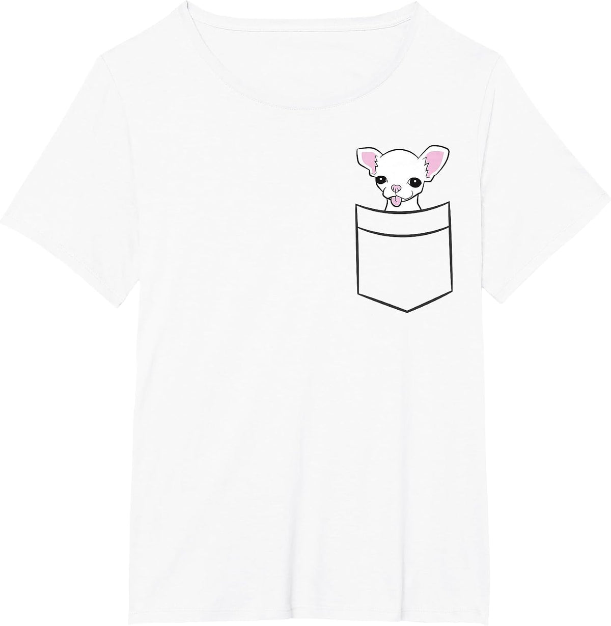 Chihuahua Dog in Pocket Funny Chihuahua T-Shirt - White