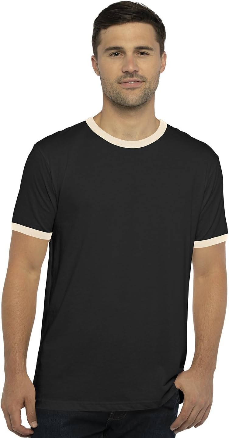 Next Level Unisex Ringer T-Shirt XL BLACK/ NATURAL - As Pictured