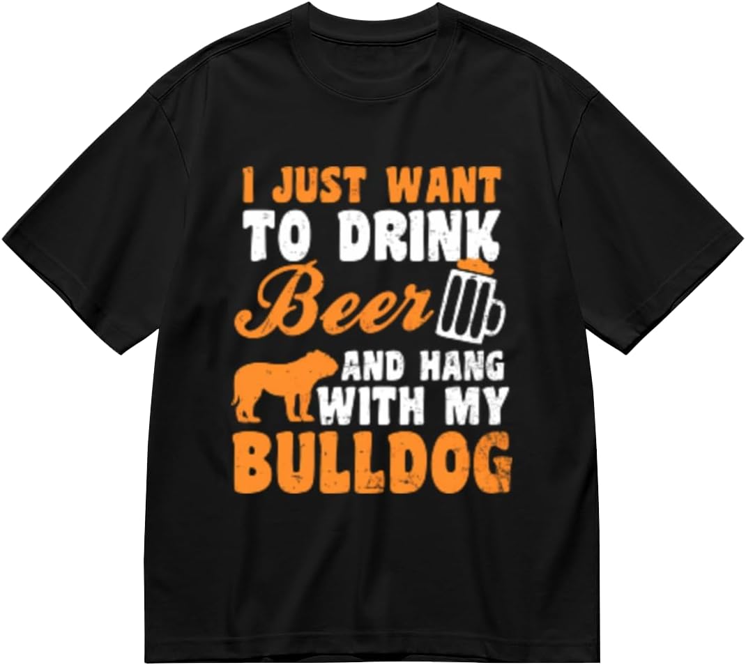 Men's Breathable Light T‑Shirt Duck and Goose Silly Goose Outdoor Street Wear Tee - Drink Beer Hang Bulldog