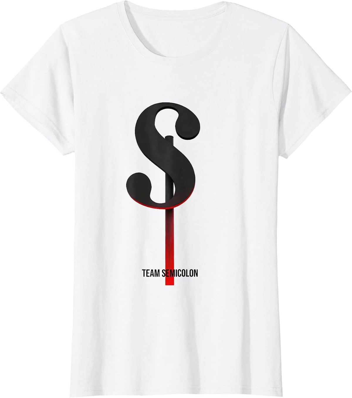 Women's Team Semicolon Funny Grammar Teacher Punctuation Humor T-Shirt - White