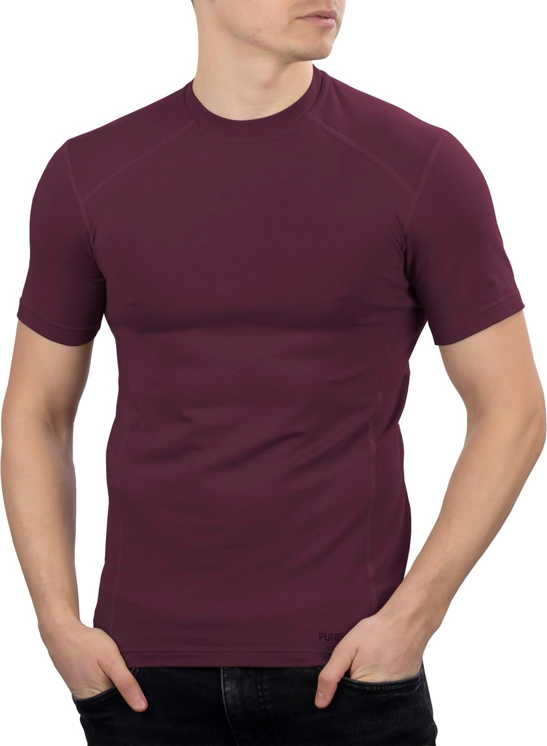 281Z Military Stretch Cotton Underwear T-Shirt - Tactical Hiking Outdoor - Punisher Combat Line - Maroon