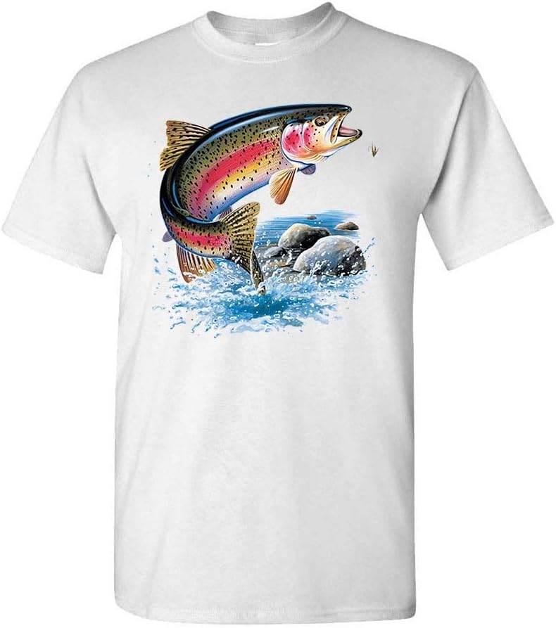 Trout Fishing - Rainbow Trout - Unisex T-Shirt - White