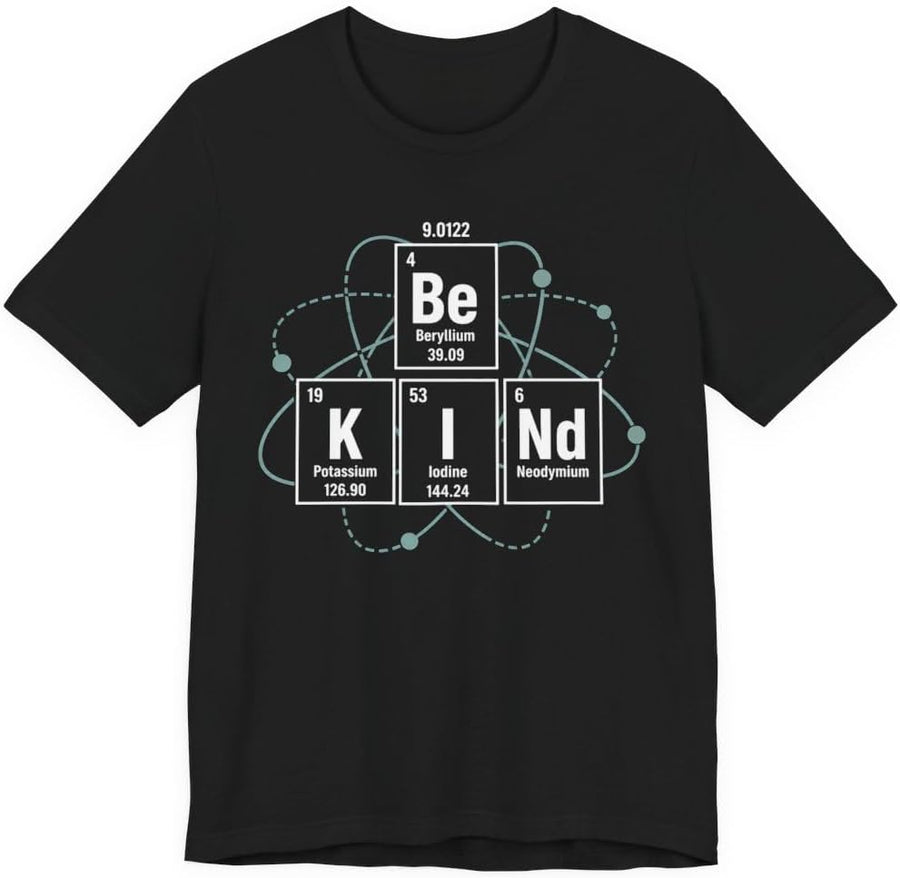 Kind Science Graphic Tee Periodic Table Chemistry Shirt for Teachers - Black