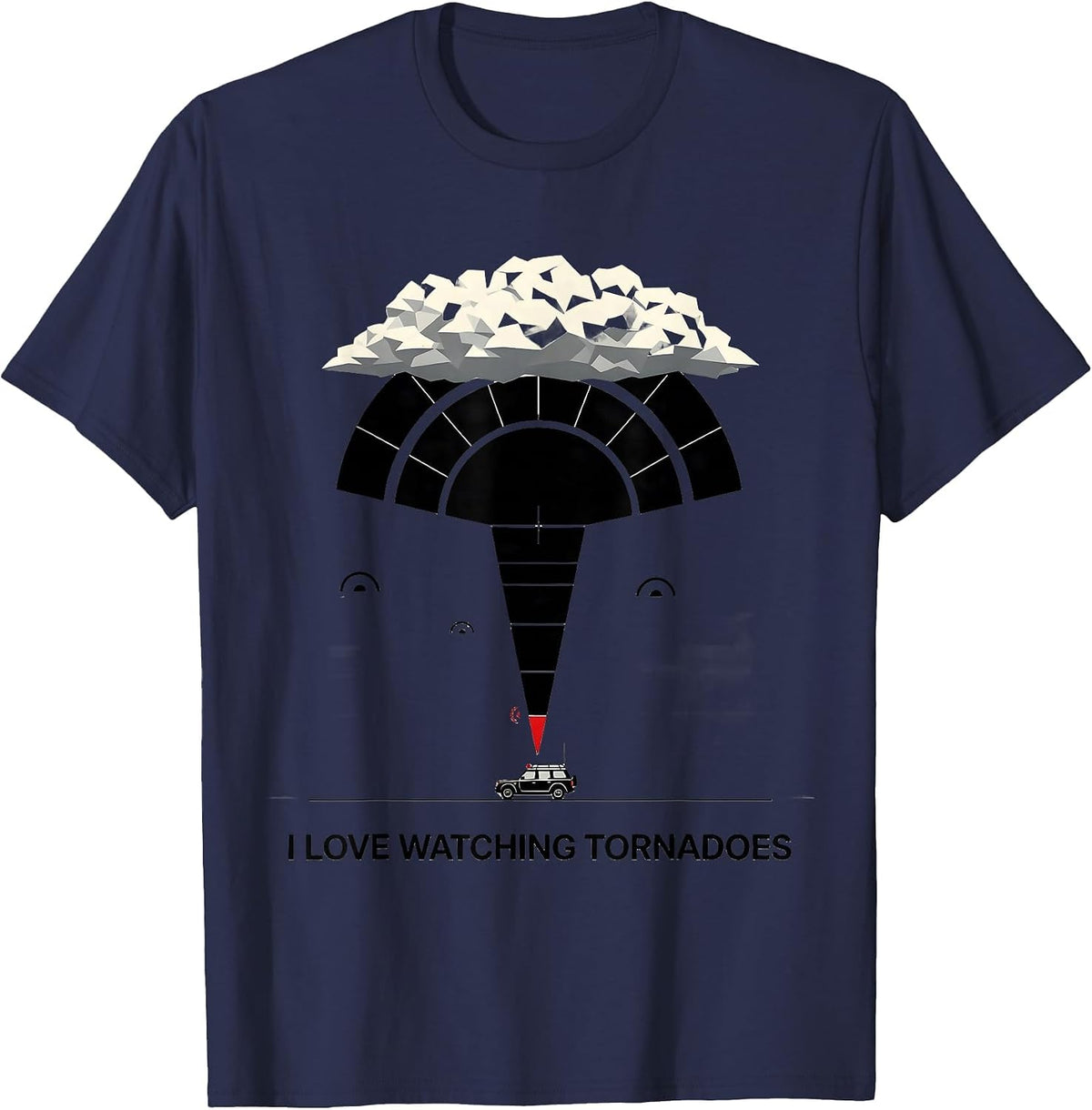 Men's I Love Watching Tornadoes Funny Storm Chaser Meteorology T-Shirt - Navy Blue