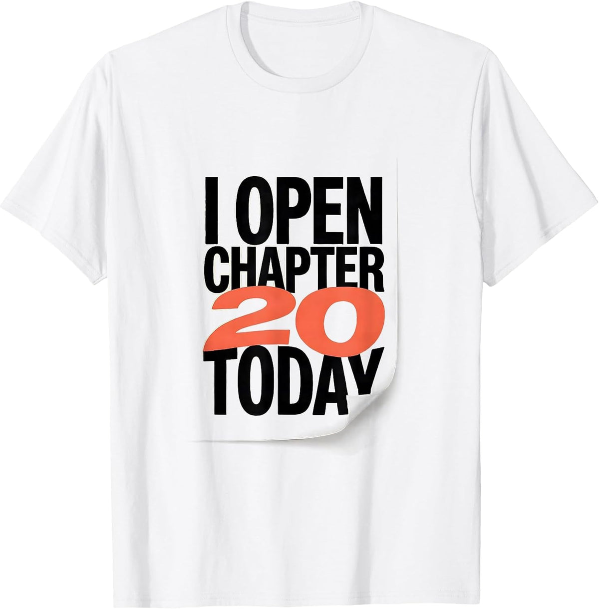 Men's I Open Chapter 20 Today Whimsical Bookworm Birthday T-Shirt - White