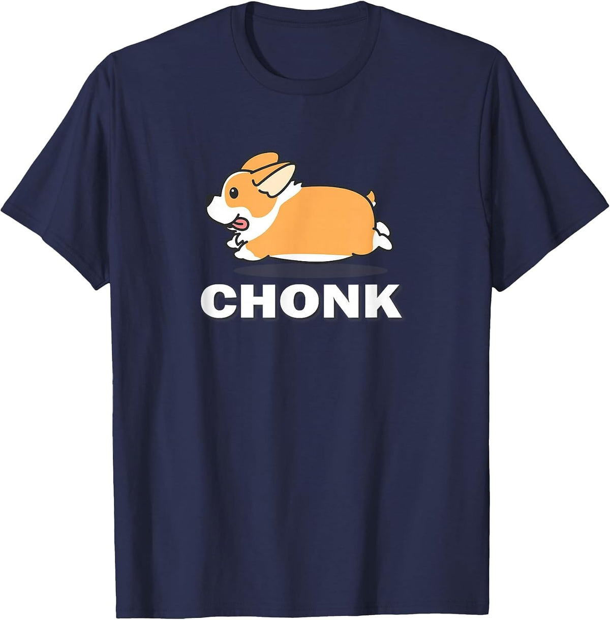 Mens Womens Funny Fat Chonk Pembroke Welsh Corgi Dog Lover T-Shirt - Navy Blue