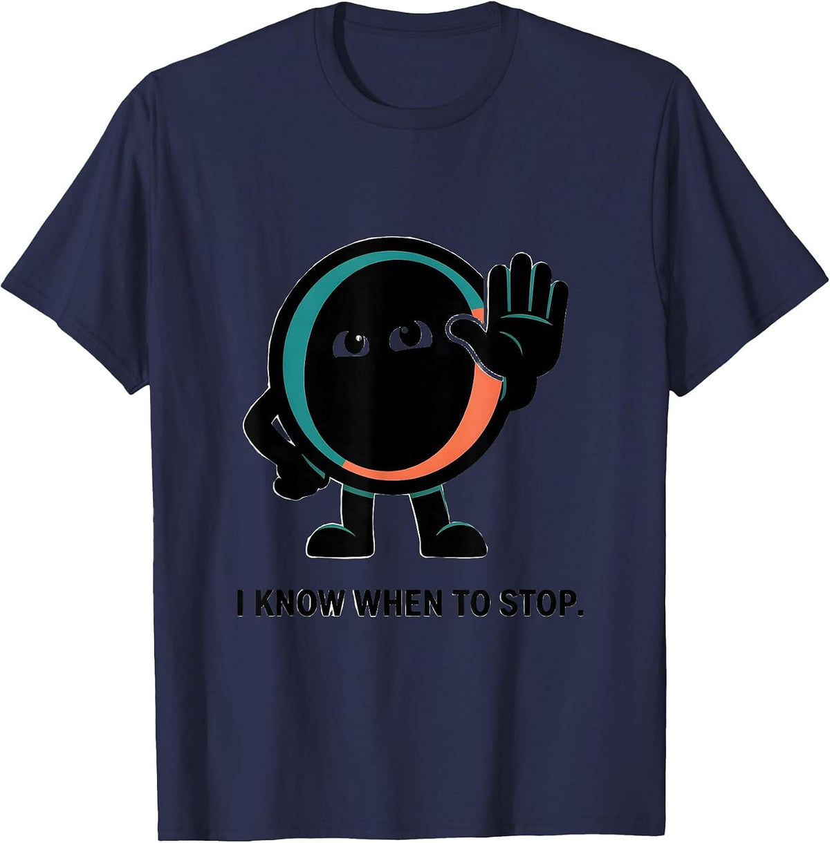 Men's I Know When To Stop Funny Grammar Teacher Punctuation Humor T-Shirt - Navy Blue