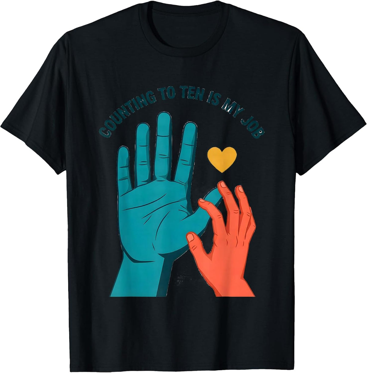 Men's Counting To Ten Is My Job Funny Paraeducator Para Life T-Shirt - Black