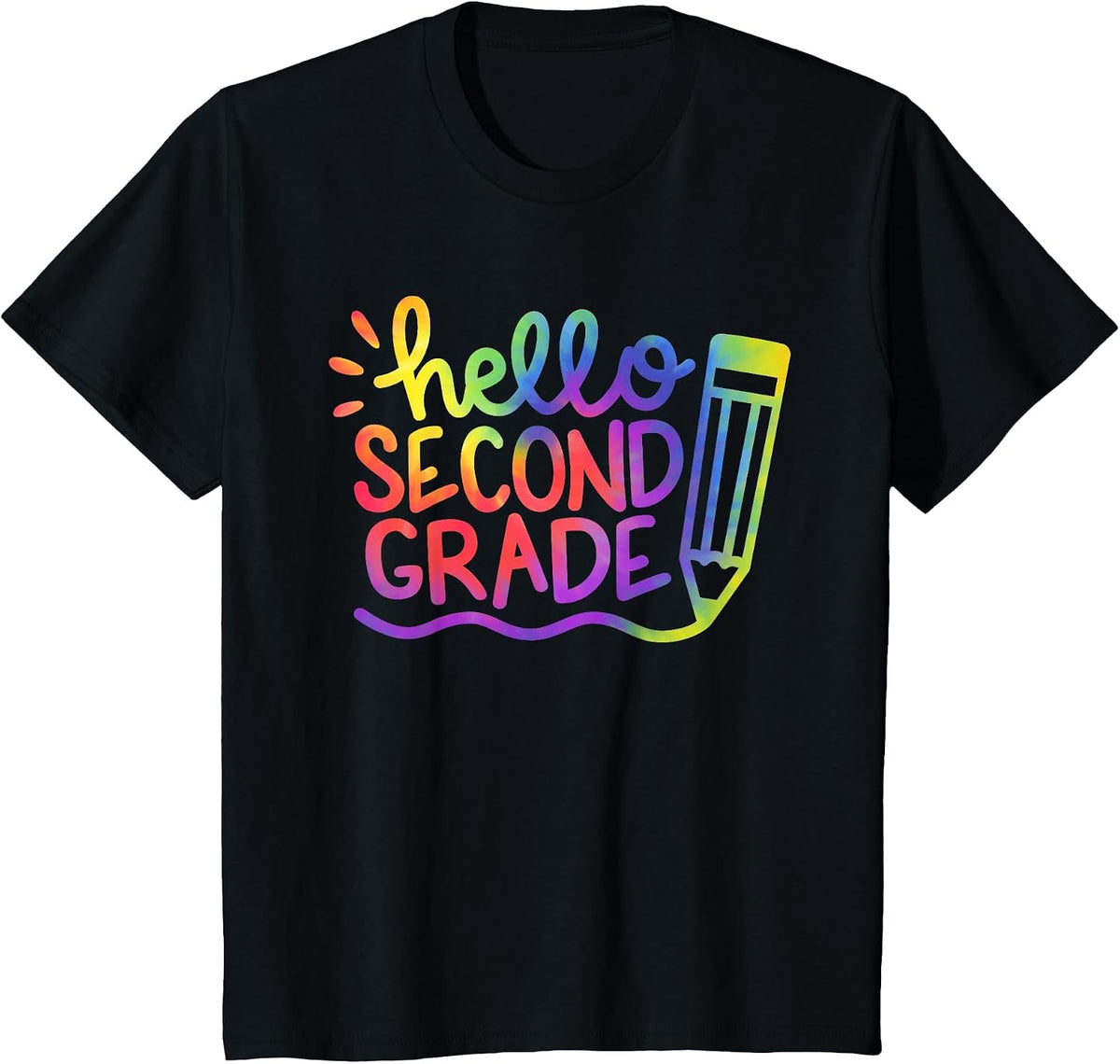 Hello 2nd Grade Second Grade Teacher Tie Dye Back to School T-Shirt - Black
