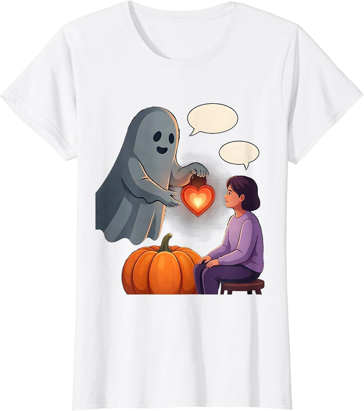 Women's Friendly Ghost Mental Health Awareness School Counselor T-Shirt - White