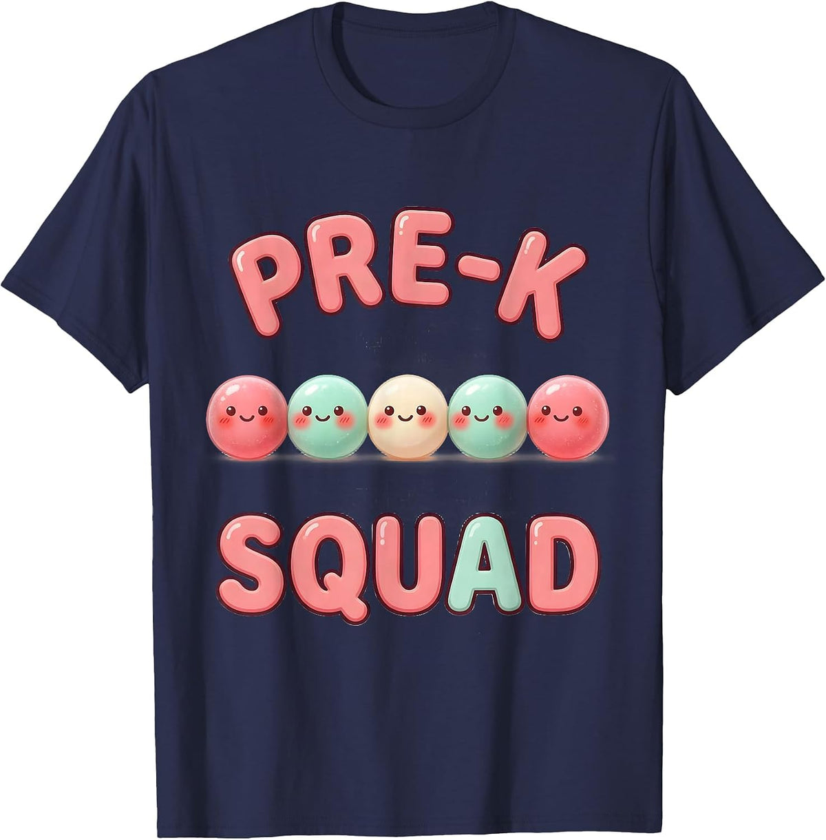 Pre-K Squad Cute Kawaii Preschool Teacher Back To School T-Shirt - Navy Blue