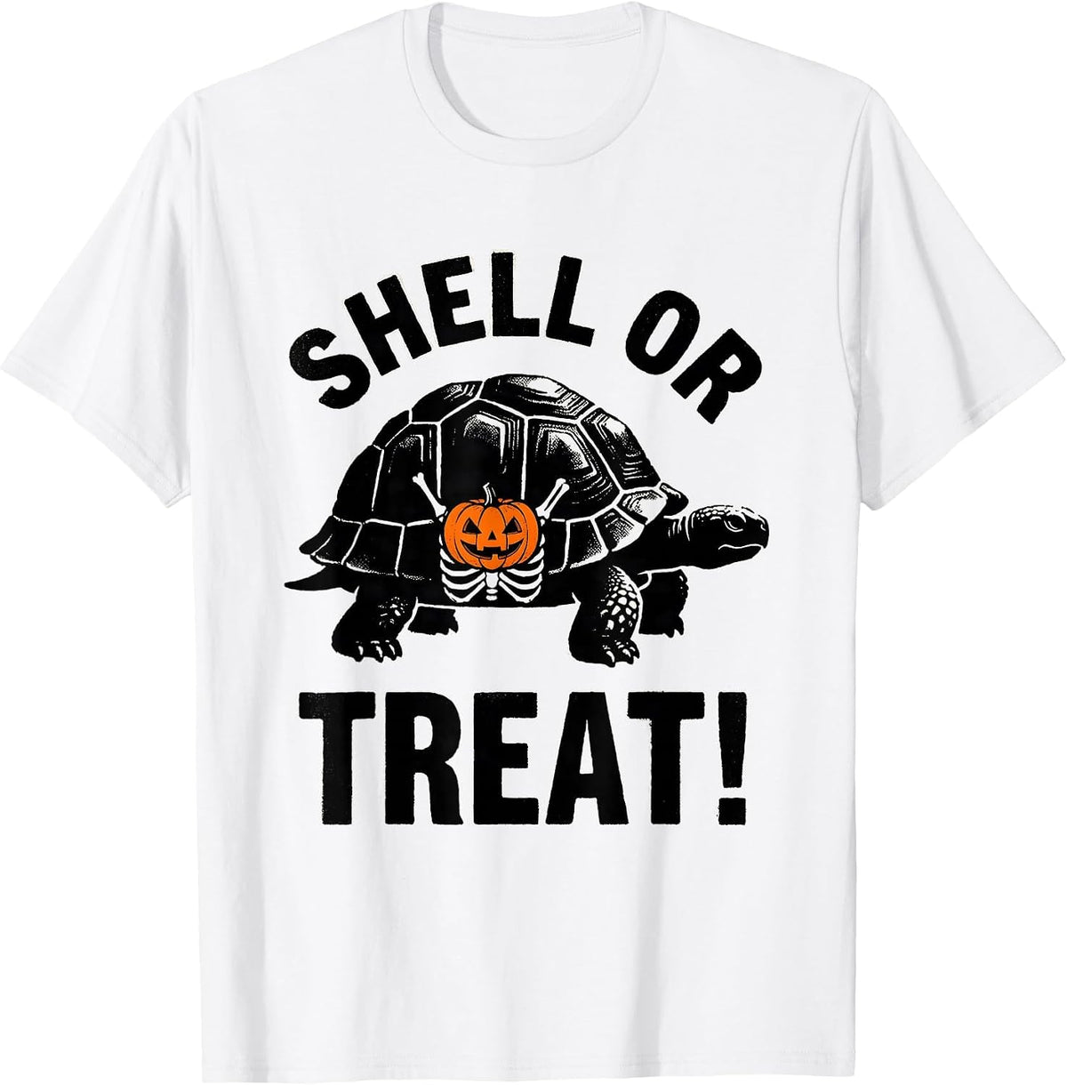 Men's Shell or Treat! Funny Halloween Turtle Costume Kids Family T-Shirt - White
