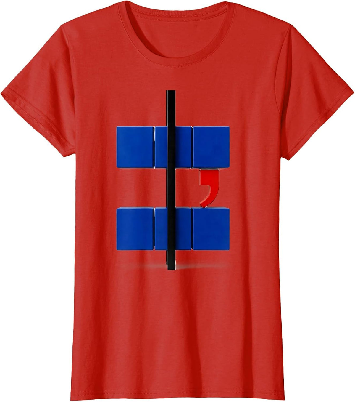 Women's Punctuation Humor Swiss Modern Grammar Teacher Gift T-Shirt - Red