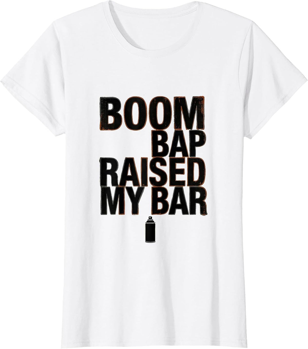 Women's Boom Bap Raised My Bar Vintage Old-School Hip-Hop Lyric T-Shirt - White