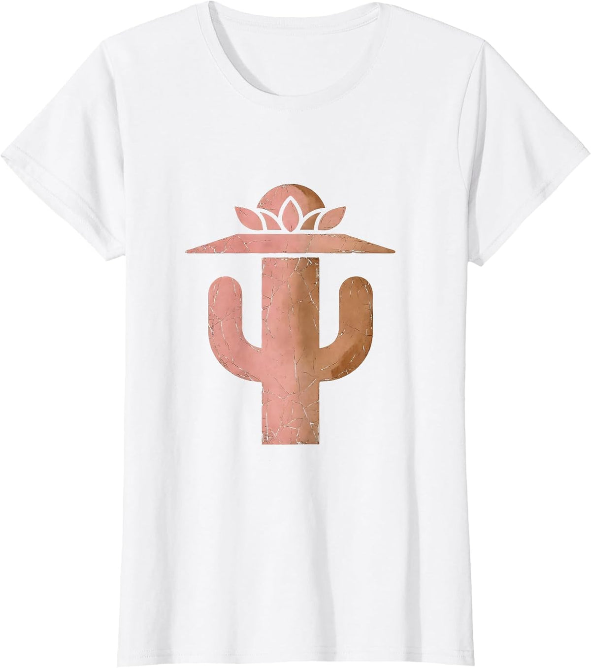 Women's Floral Cowgirl Hat Cactus Western Desert Design T-Shirt - White