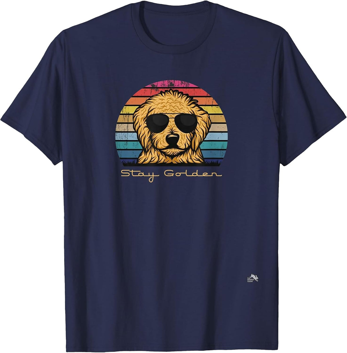 Stay Golden - Dood Doodle Goldendoodle T-Shirt - Navy Blue