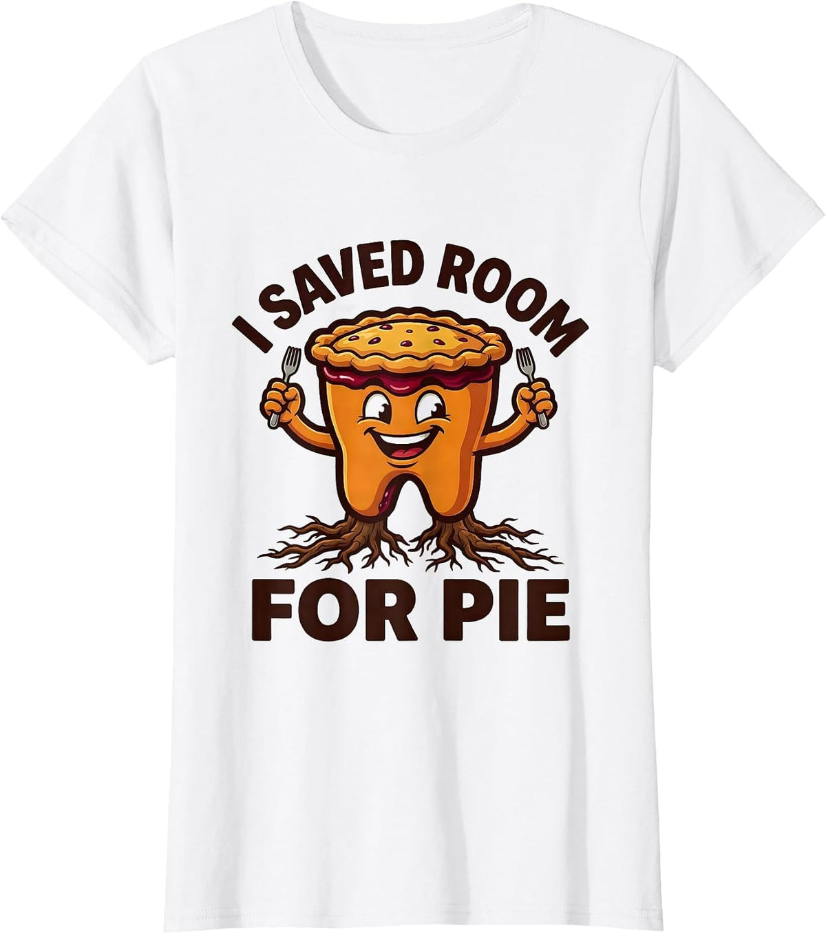 I Saved Room For Pie Funny Dental Thanksgiving Office Staff T-Shirt - White