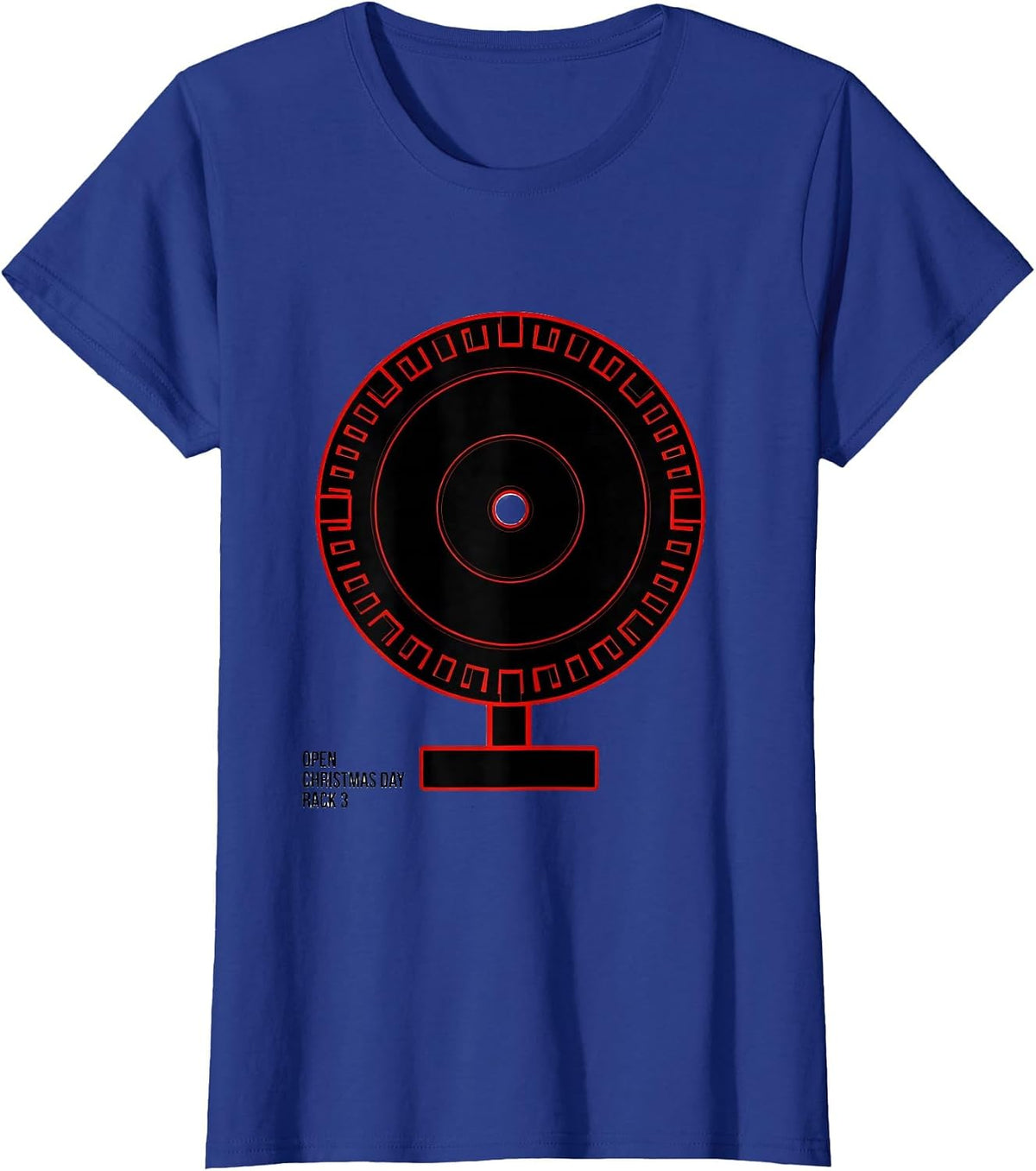 Women's Open Christmas Day, Rack 3 Funny Gym Weightlifting Christmas T-Shirt - Royal Blue