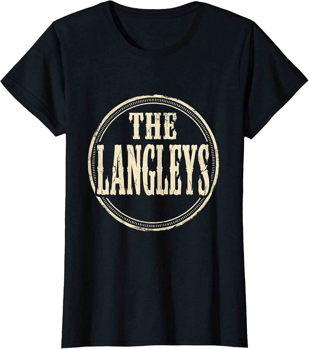 THE LANGLEYS Boho Western Mono Vintage Surname Gift T-Shirt - Black