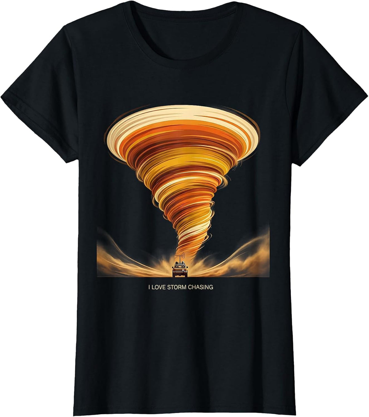 Women's I Love Storm Chasing Retro 70s Meteorology Gift for Storm T-Shirt - Black