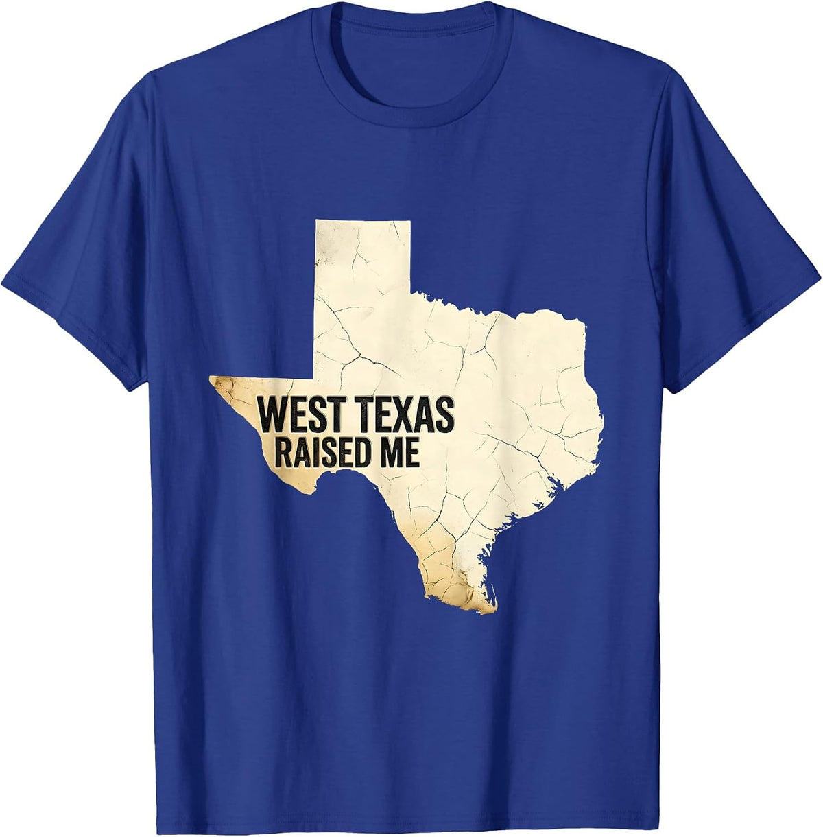 Men's West Texas Raised Me Boho Western Texas Pride Everyday Wear T-Shirt - Royal Blue