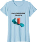 Women's Happy New Year, ER Crew Midcentury Modern Nurse Crew Party T-Shirt - Baby Blue