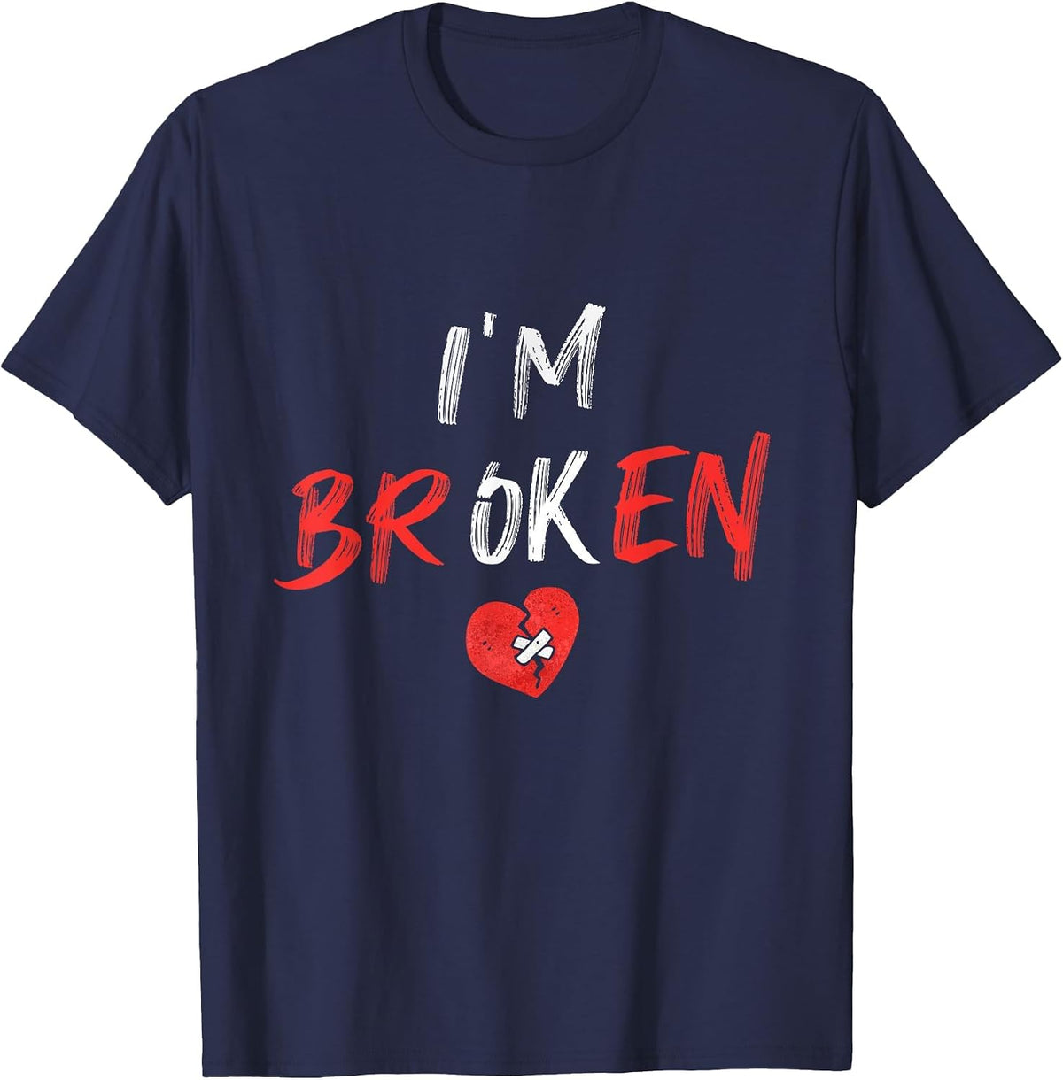 I’m Ok Broken Invisible Illness Men Women I Am Ok Broken T-Shirt - Navy Blue