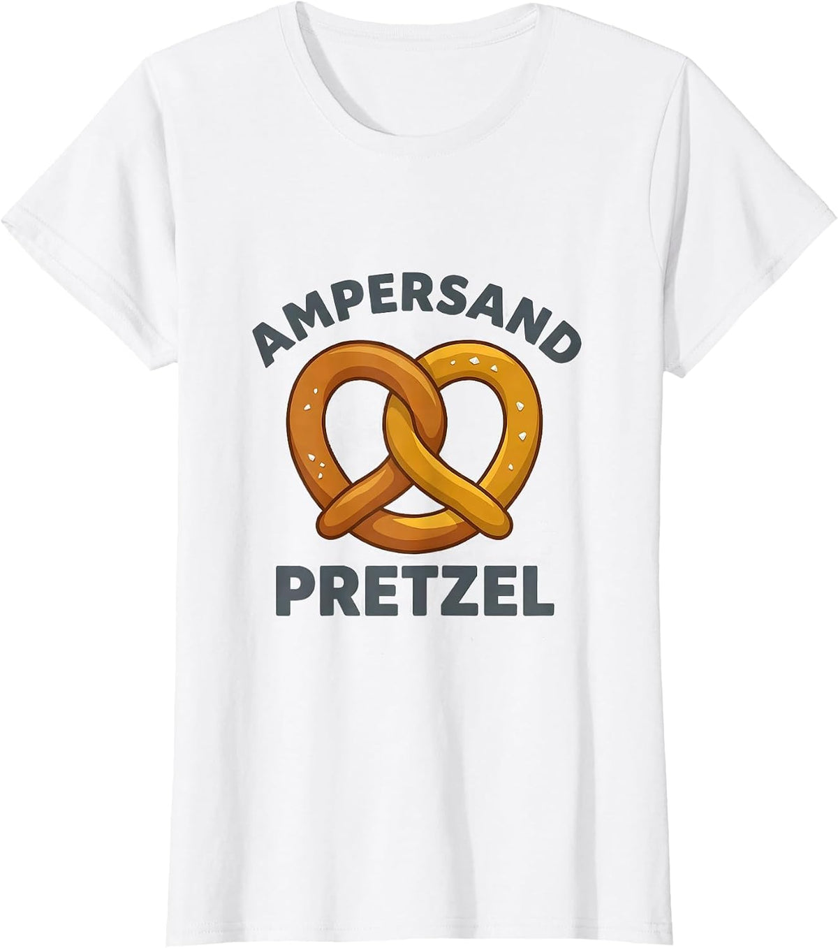 Women's Ampersand Pretzel Funny Grammar Teacher English Pun Humor T-Shirt - White