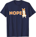 Nope Lazy Corgi - Cute Welsh Corgi Owner Dog Lover T-Shirt - Navy Blue
