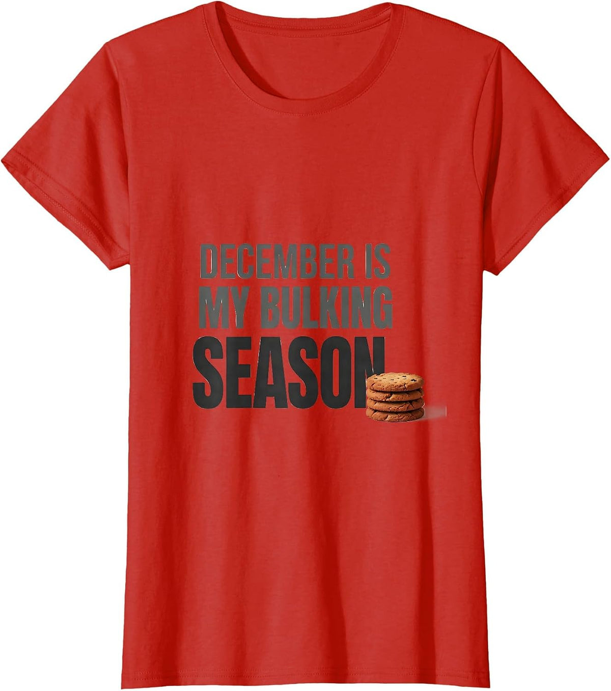 December Is My Bulking Season Funny Gym Weightlifting T-Shirt - Red