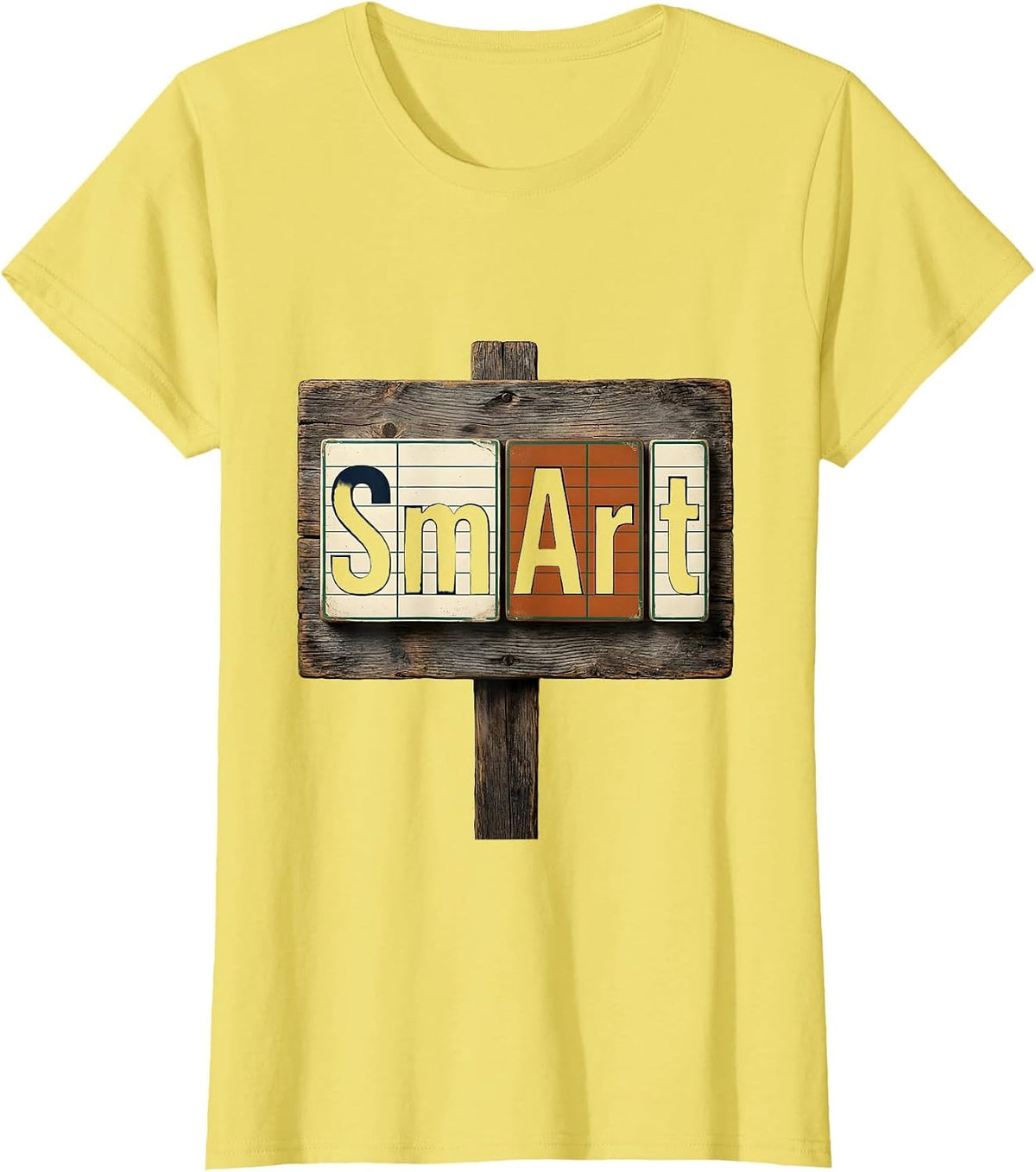 Women's SMArT Vintage Science Nerd Periodic Table Pun Humor T-Shirt - Lemon Yellow