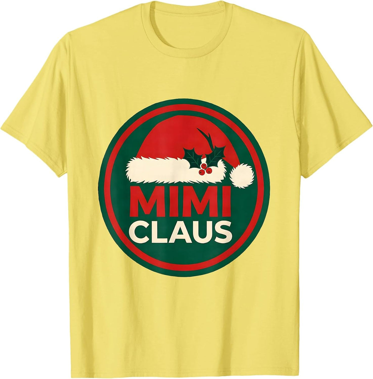 Men's Mimi Claus Festive Family Matching Christmas Pajama Group T-Shirt - Lemon Yellow