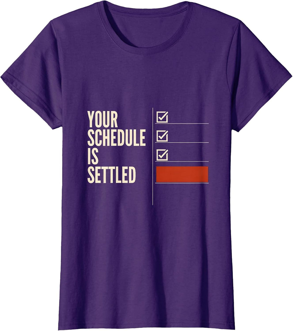 Women's Your Schedule Is Settled Groovy Funny School Counselor T-Shirt - Purple