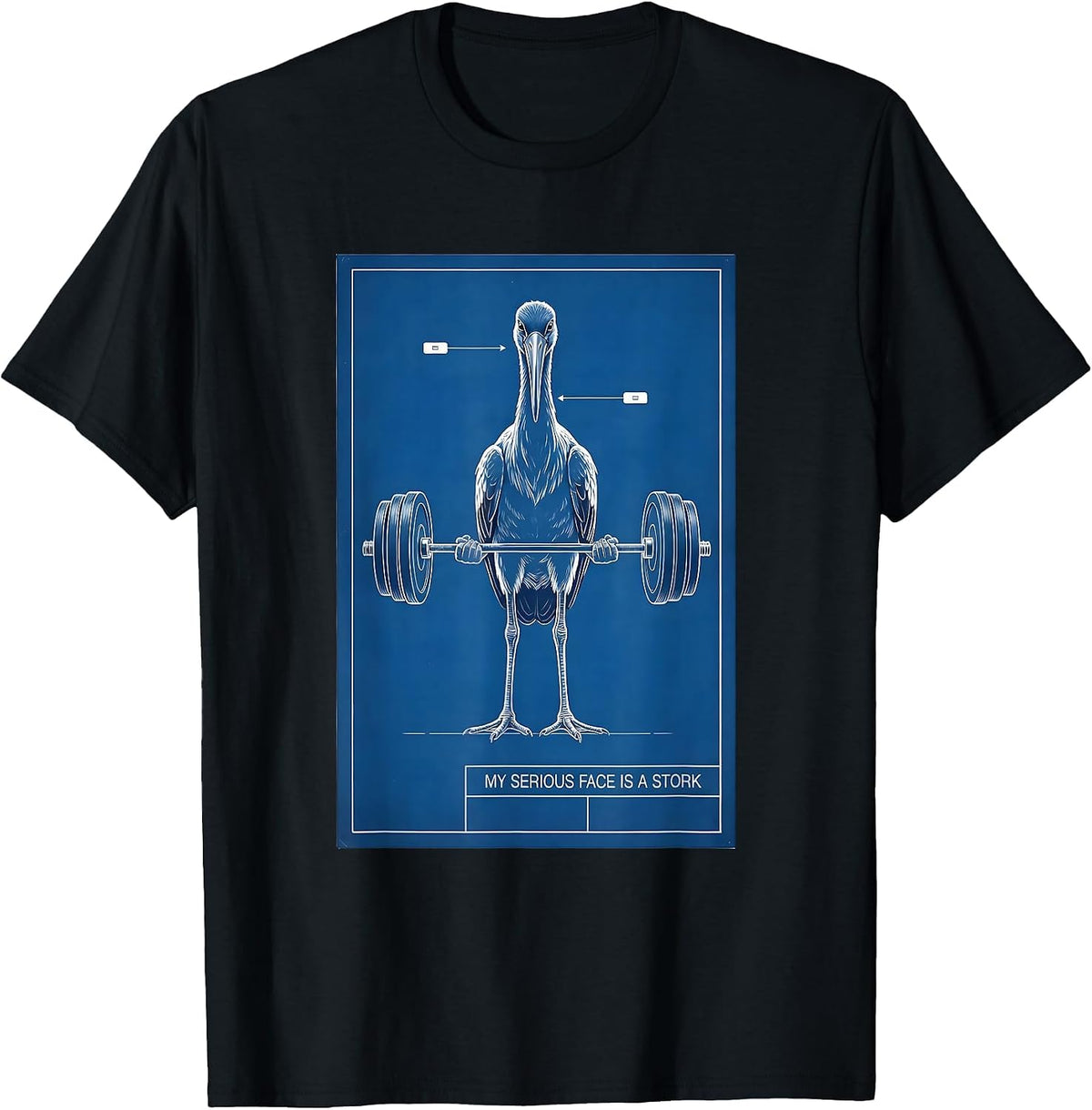 Men's My Serious Face Is A Stork Funny Gym Weightlifting Workout T-Shirt - Black