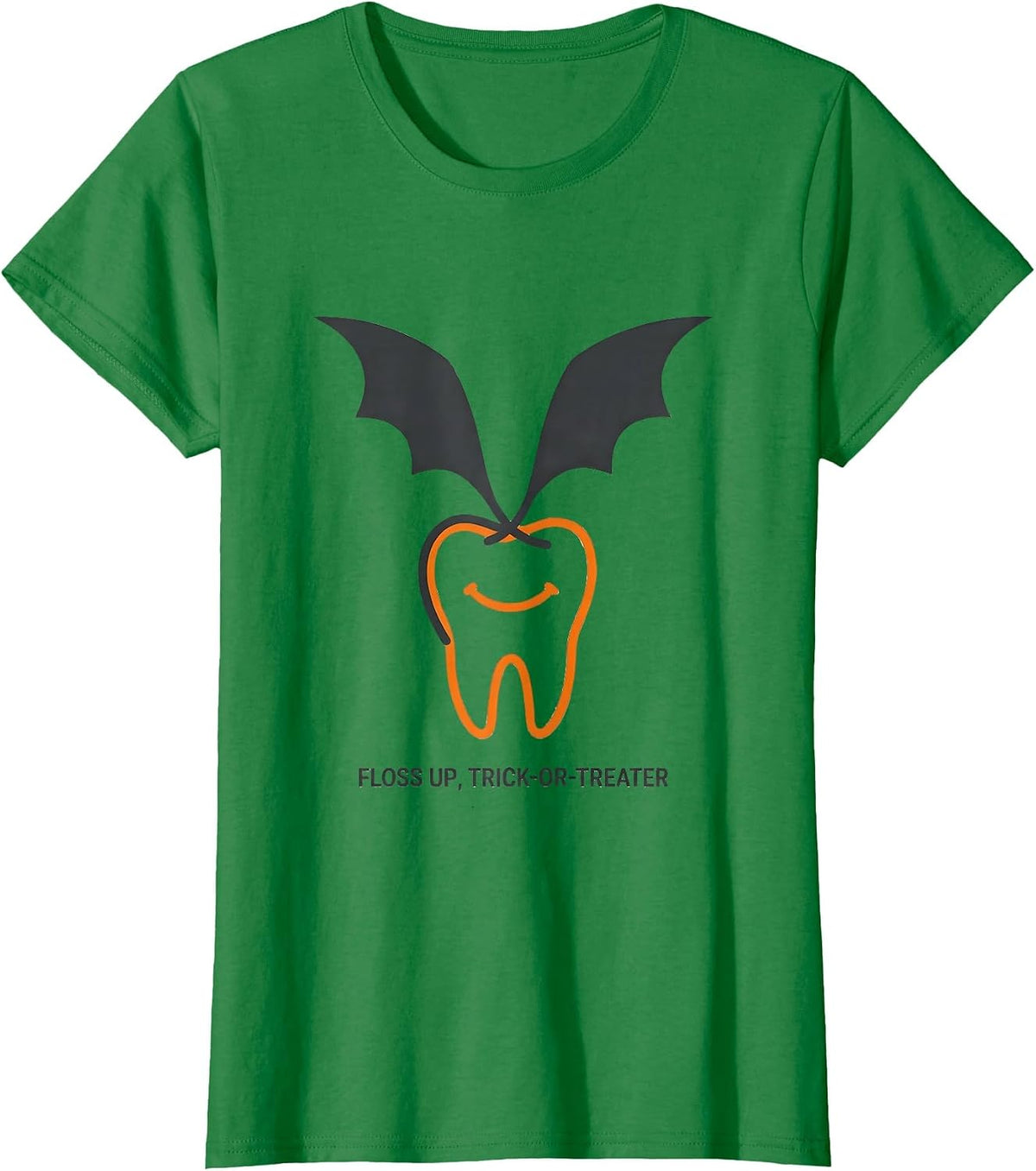 Floss Up, Trick-or-Treater Funny Dentist Halloween Costume T-Shirt - Kelly Green