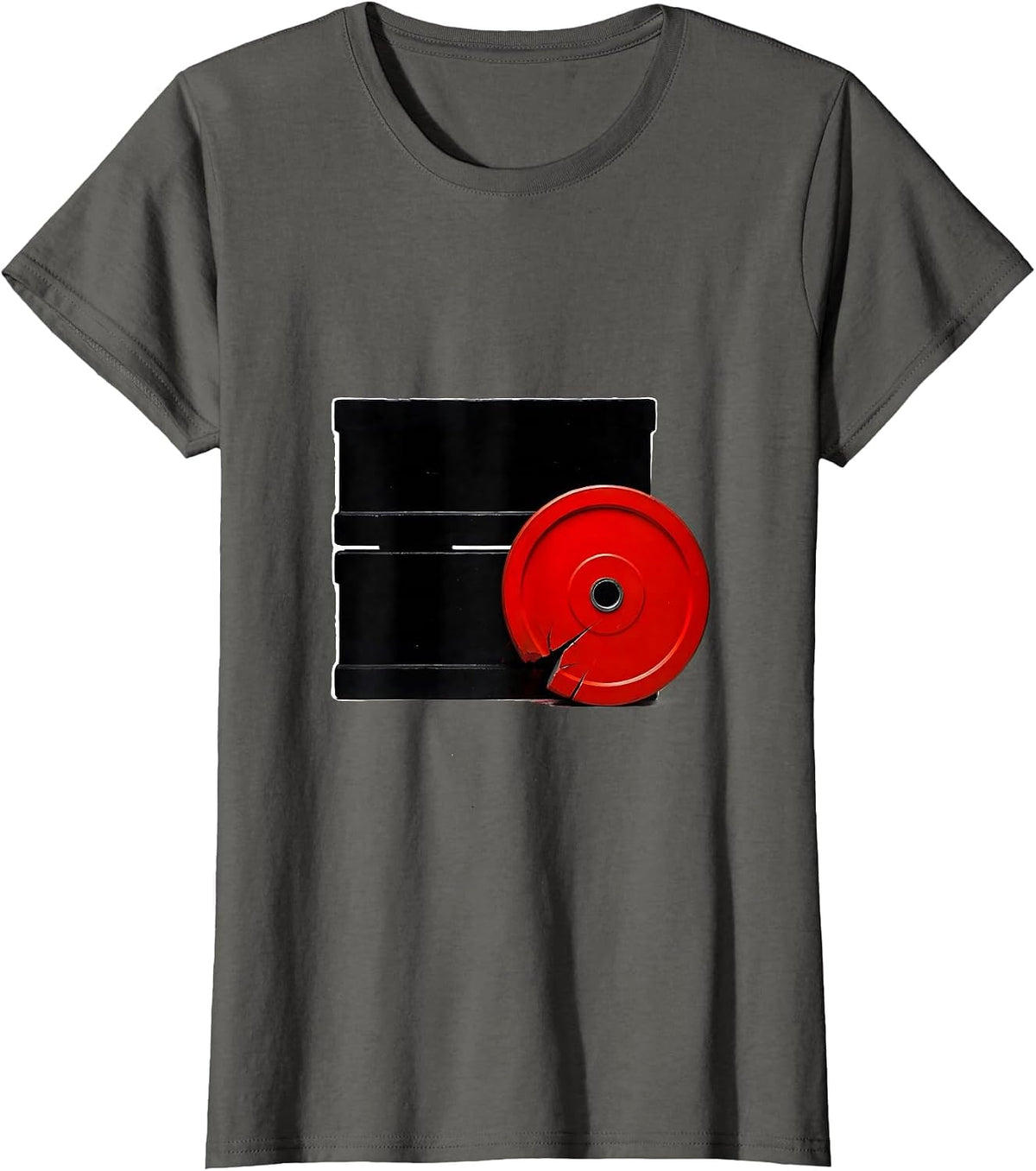 Women's Heavy Weight Plate List Brutalist Gym Humor Christmas T-Shirt - Asphalt Grey