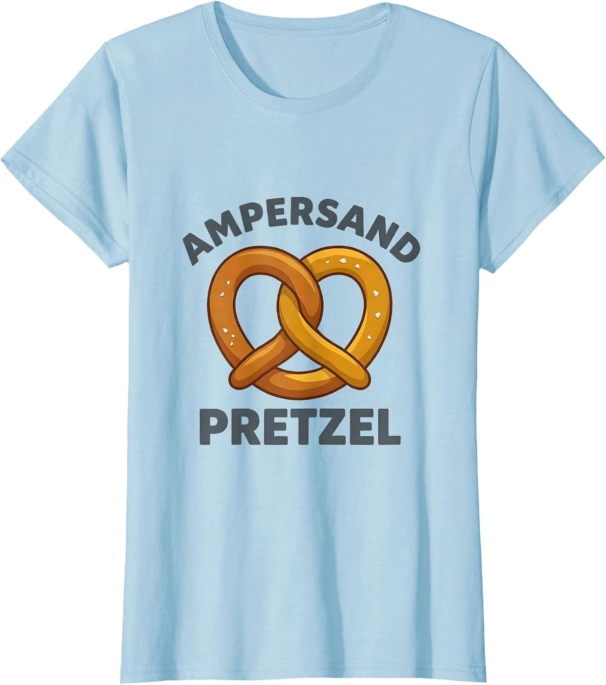 Women's Ampersand Pretzel Funny Grammar Teacher English Pun Humor T-Shirt - Baby Blue