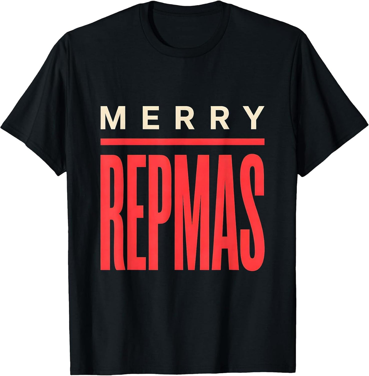 Men's Merry Repmas Funny Christmas Gym Weightlifting Fitness Gift T-Shirt - Black