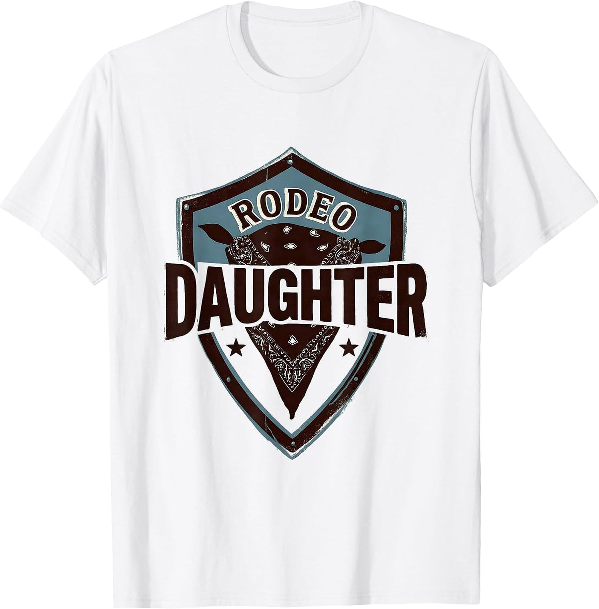 Men's Rodeo Daughter Stencil Graphic Cowgirl Birthday Party Family T-Shirt - White