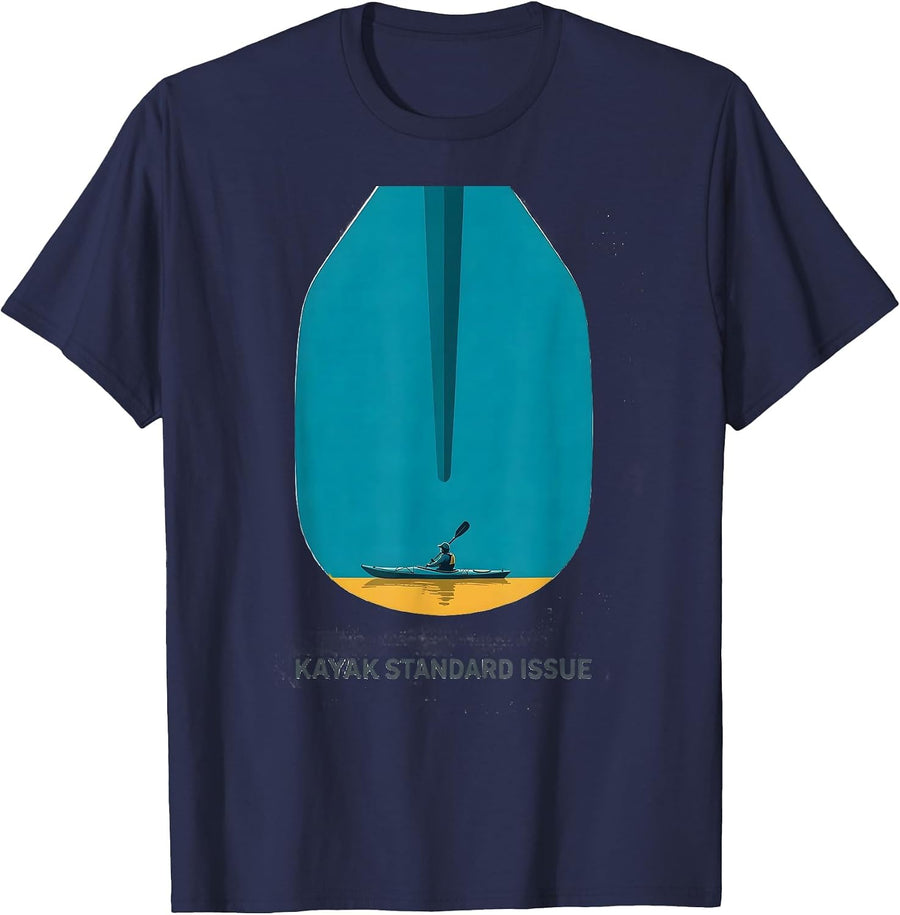 Kayak Standard Issue Funny Kayak Lover Gift for Kayakers T-Shirt - Navy Blue