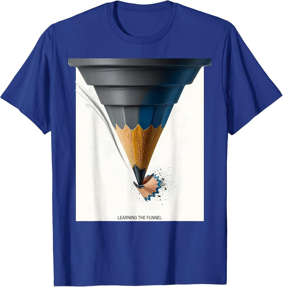 Learning The Funnel Editorial Conceptual Meteorology Storm T-Shirt - Royal Blue