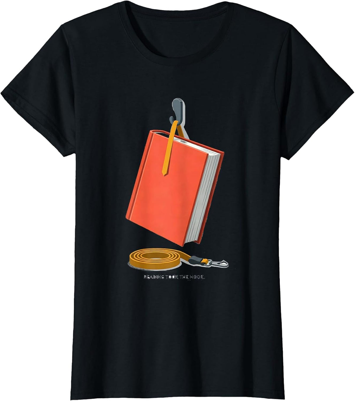 Reading Took The Hook Funny Bookworm Reader Gift T-Shirt - Black