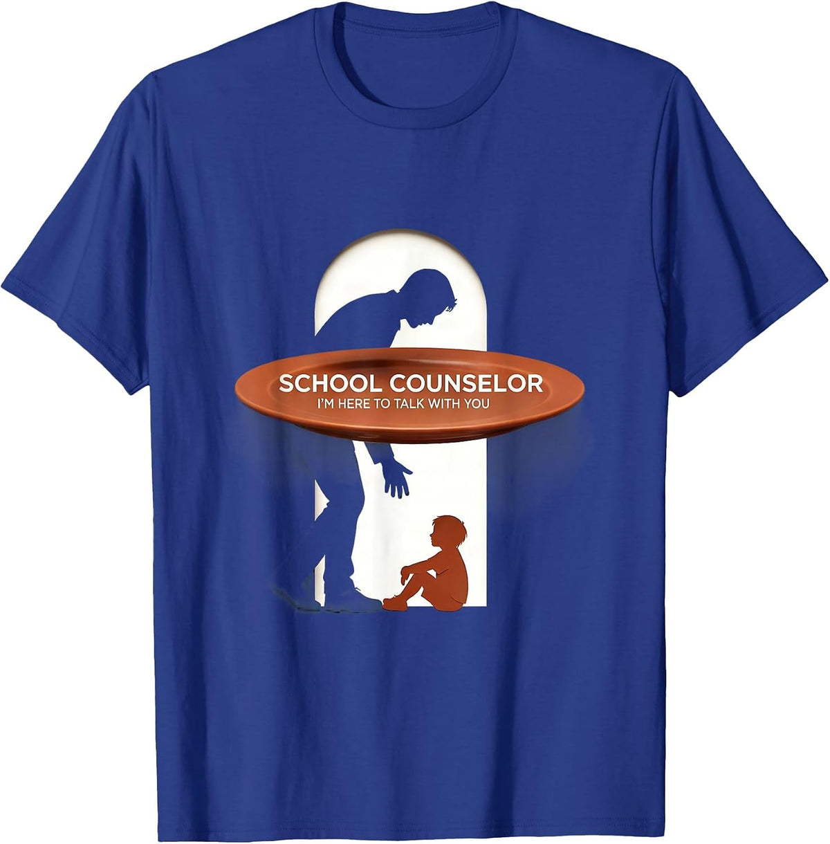 Men's School Counselor I'm Here To Talk With You Support T-Shirt - Royal Blue