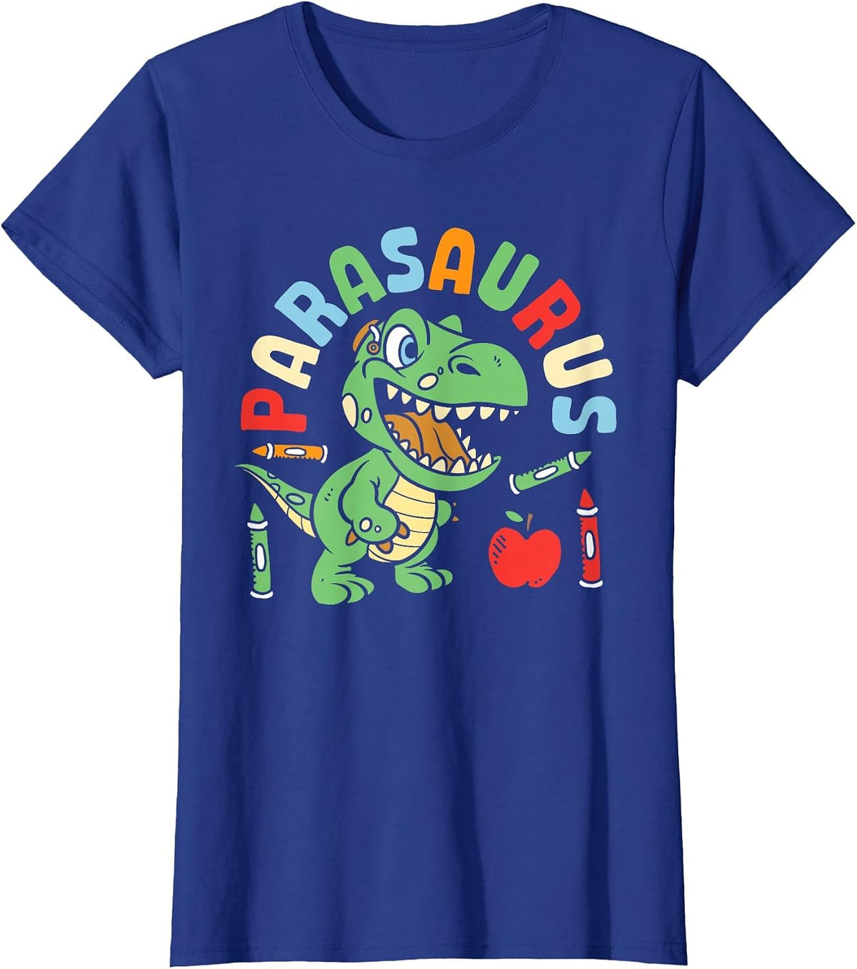Parasaurus Paraprofessional Dinosaur para Educator T-Shirt - Royal Blue
