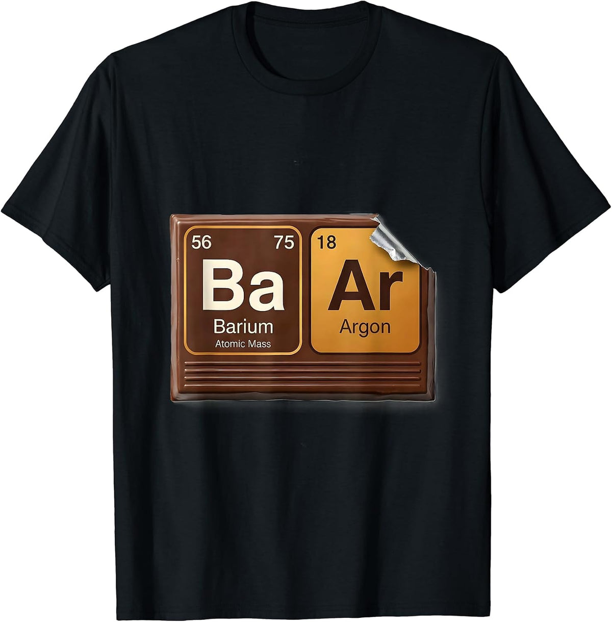 Men's BAr Funny Periodic Table Chemistry Pun Science Geek T-Shirt - Black