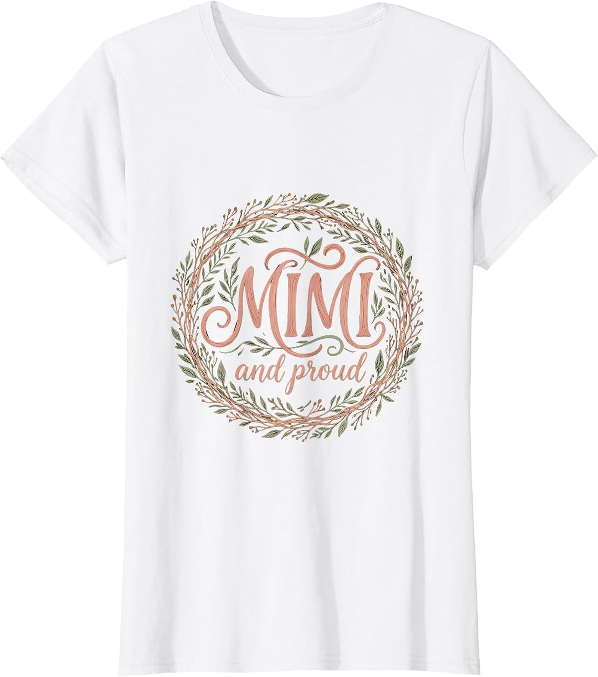 Mimi And Proud Grandma Pride Design T-Shirt - White