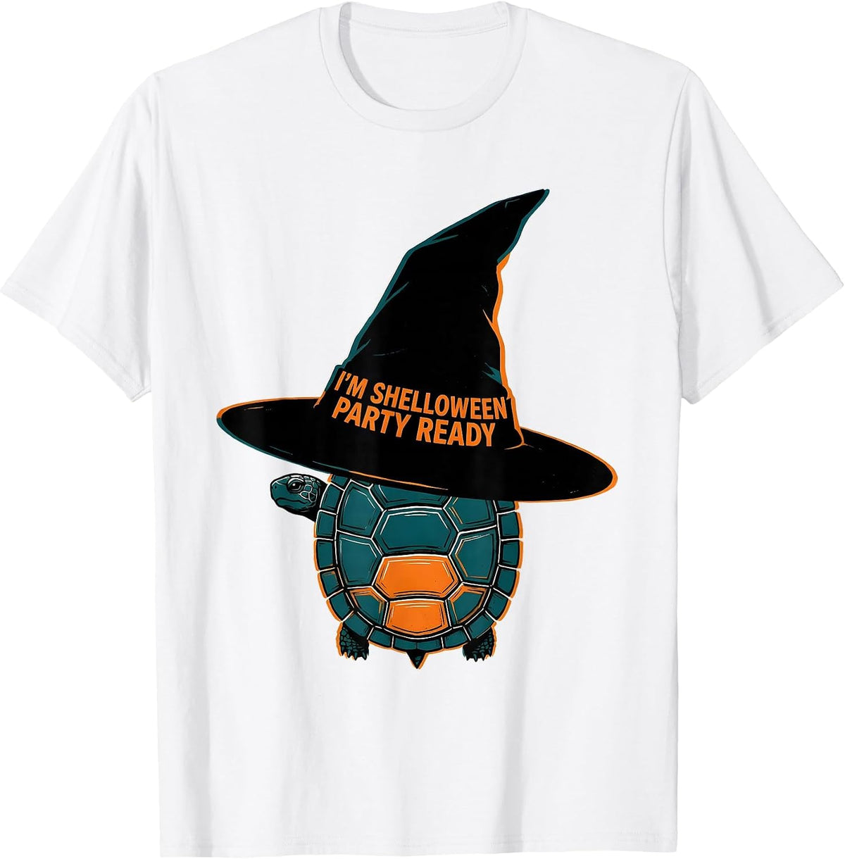 Men's I'm Shelloween Party Ready Whimsical Turtle Halloween T-Shirt - White